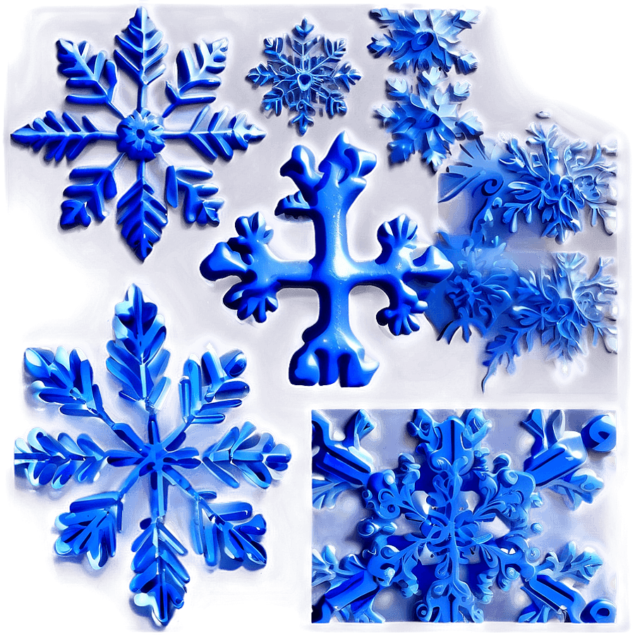Frosted Snowflakes Art PNG 81