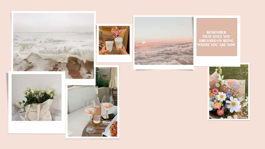 Encollage af billeder med en strand-tema.