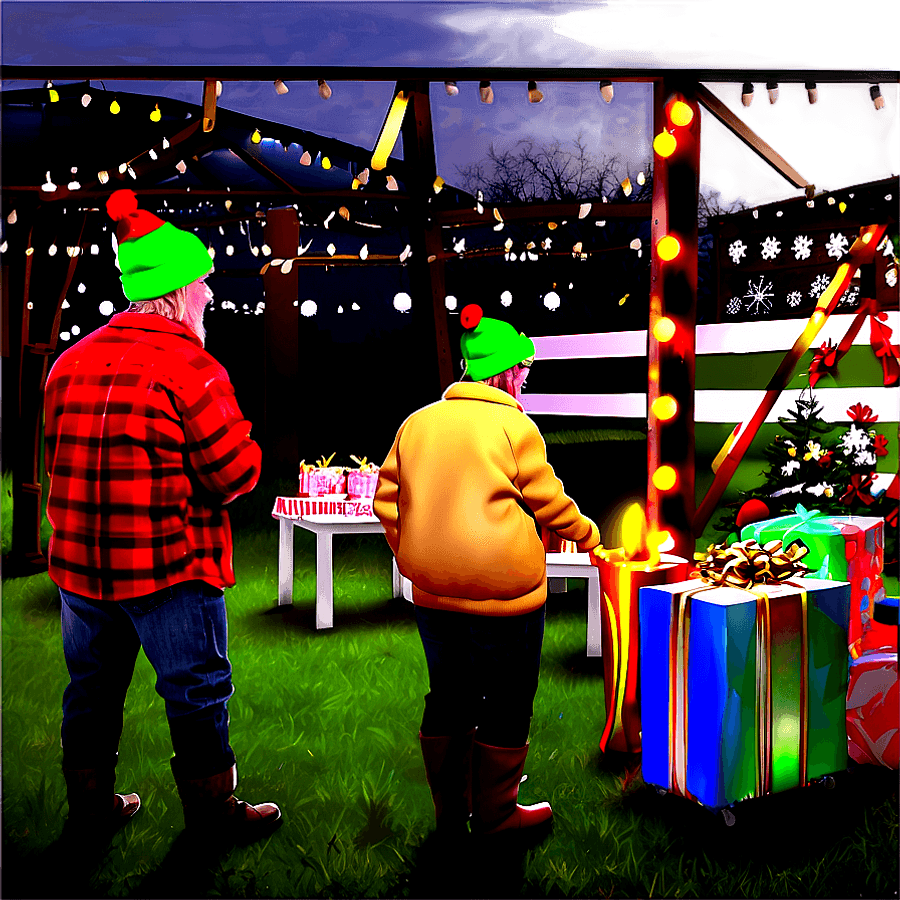 Outdoor Christmas Party Setup PNG 06262024