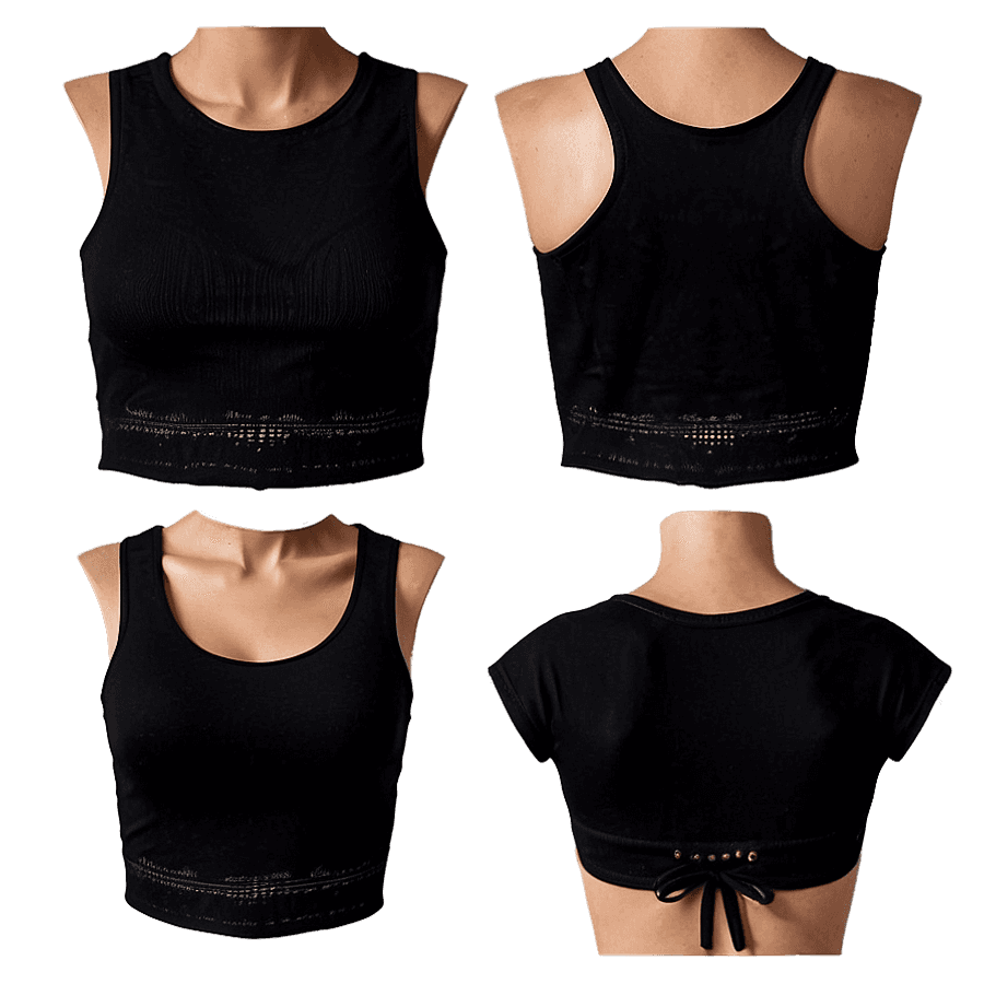 Black Crop Top Angles PNG htt