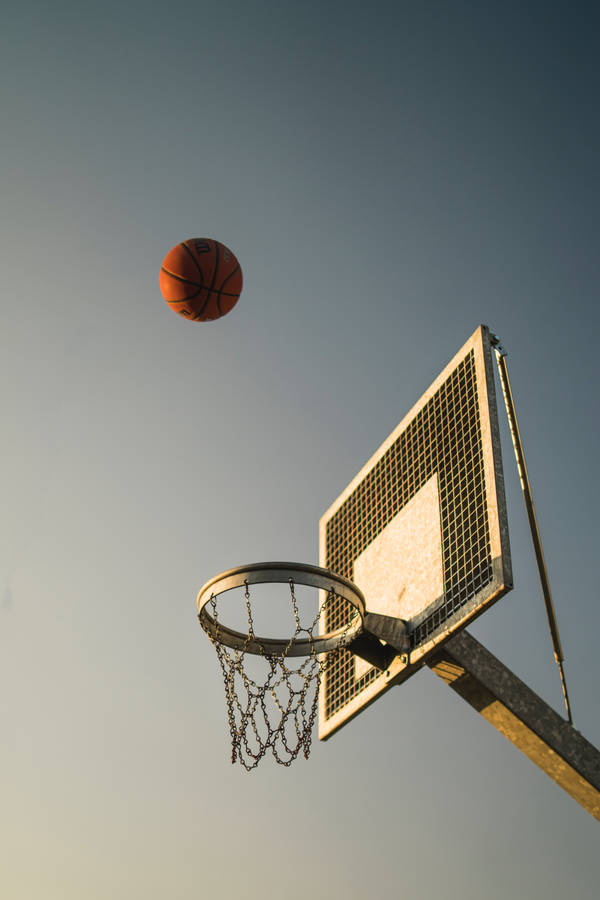 Download Gold Basketball Hoop Chain Net Ball Throw Wallpaper