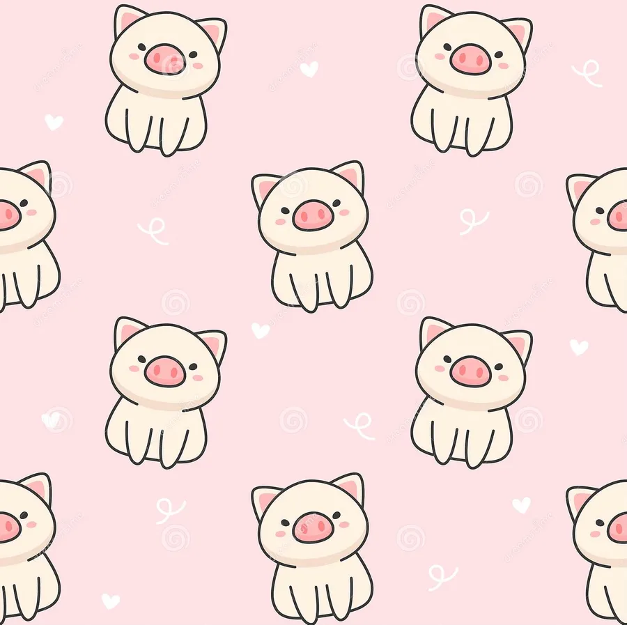 Cute Pig Pattern Art wallpaper