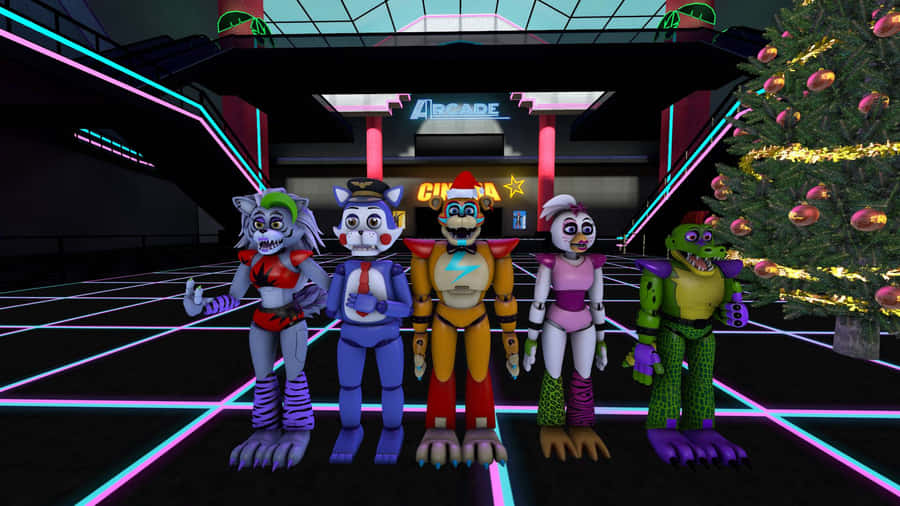Celebração de Natal F N A F no Arcade
