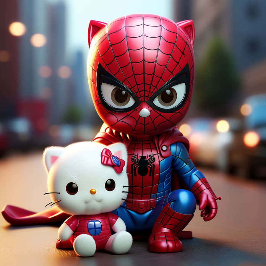 Figure Giocattolo di Hello Kitty e Spiderman