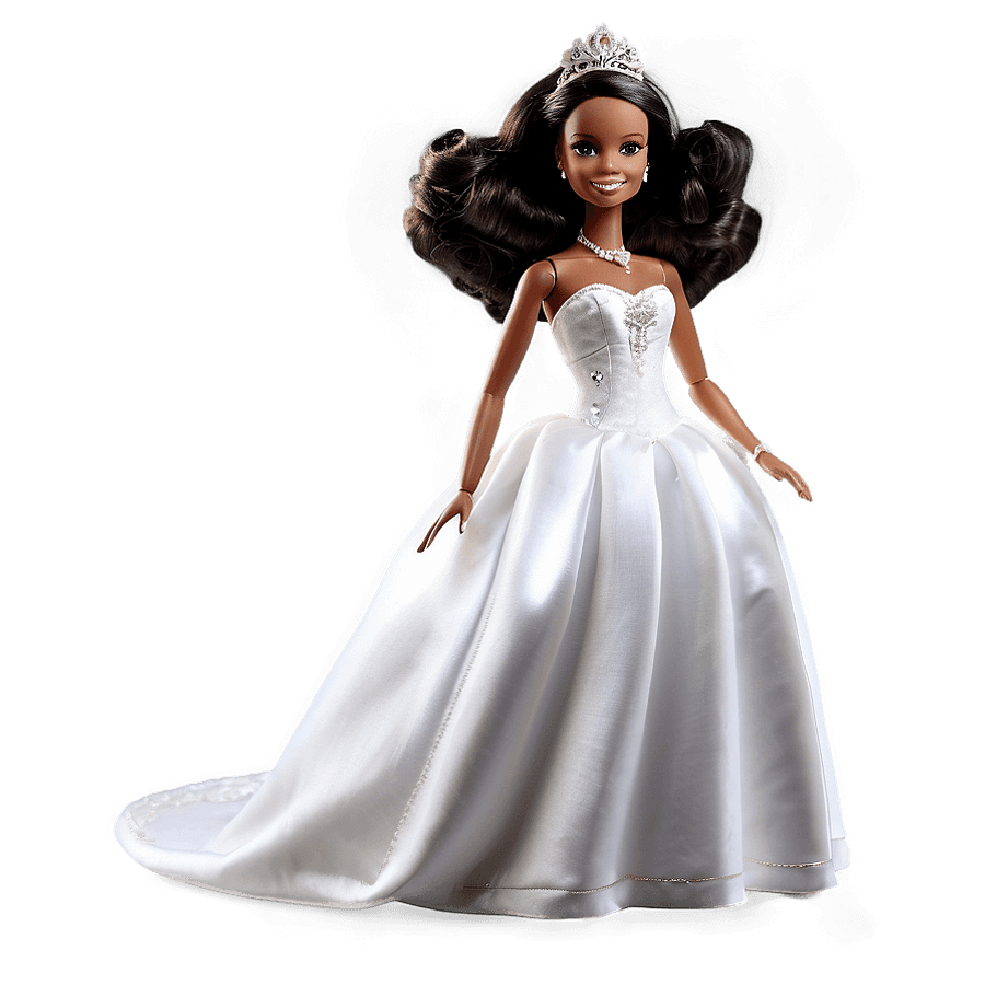 Black Barbie Wedding Dress PNG 05262024