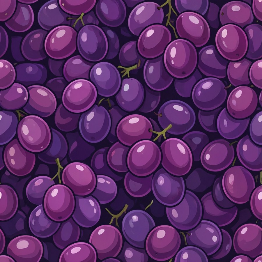 Seamless pattern of purple grapes.