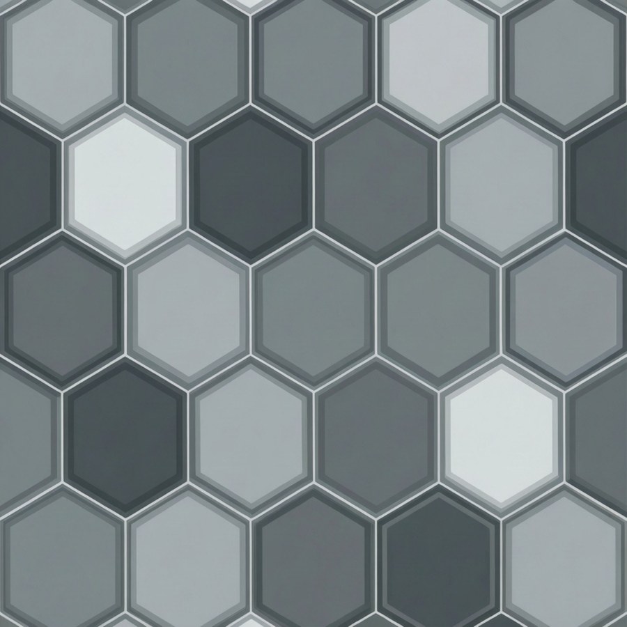 Gray Hexagon Pattern Wallpaper