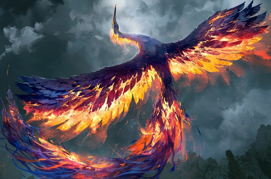 Phoenix Rising And Its Fire Wings wallpaper