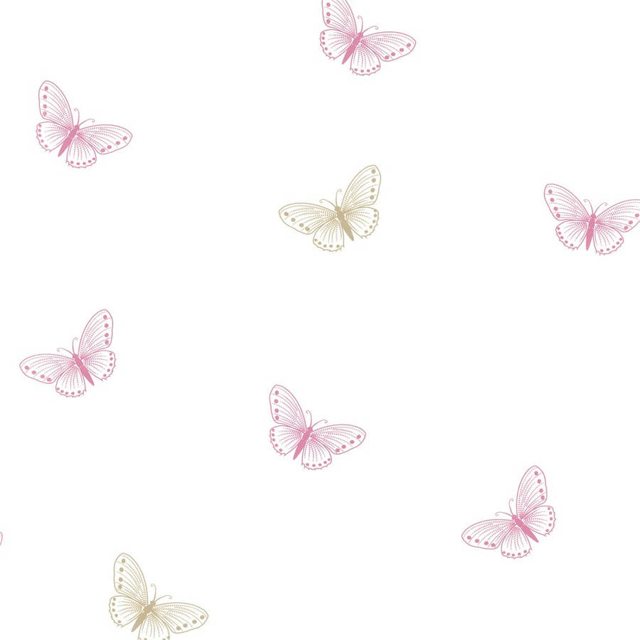 Download Green And Cute Pink Butterfly Drawings Wallpaper | Wallpapers.com
