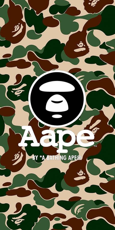 Download Green Brown Camouflage Bape Logo Wallpaper | Wallpapers.com