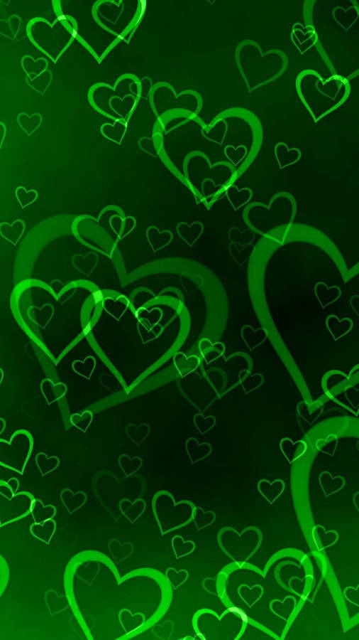 Download Green Heart Neon Lining Wallpaper | Wallpapers.com