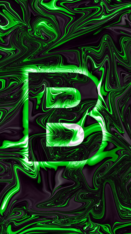 Download Green Holographic Letter B Wallpaper | Wallpapers.com