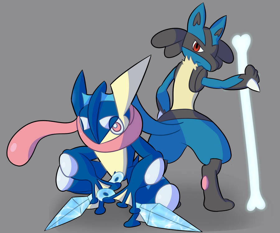 Download Greninja And Lucario Wallpaper | Wallpapers.com