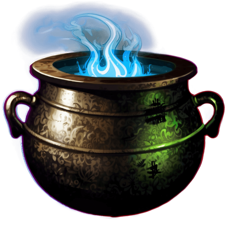 Witch Cauldron in Dark Room PNG 31