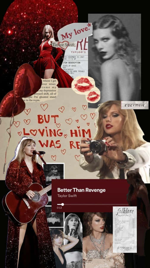 Colagem da Era Vermelha de Taylor Swift