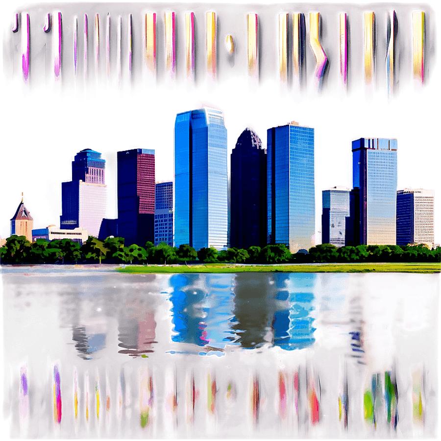 Houston Skyline and River PNG gjs98