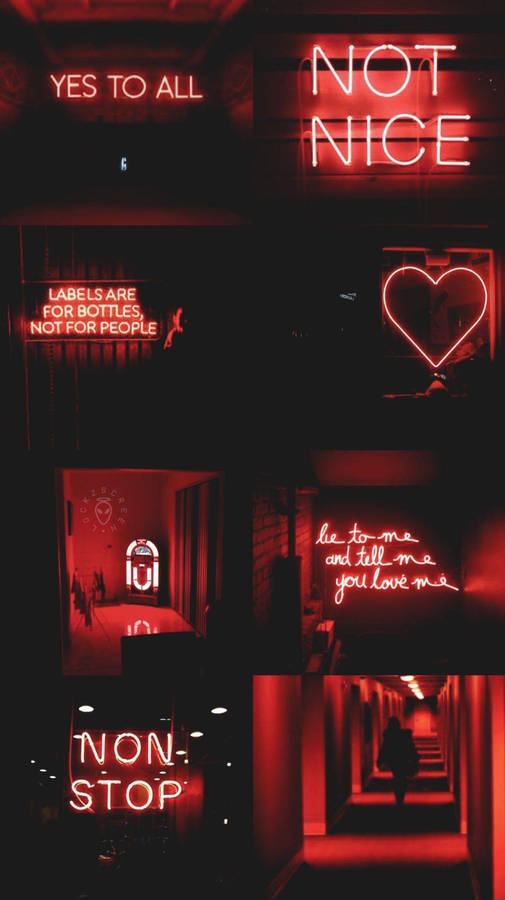 Download Grunge Aesthetic Dark Red Neon Lights Wallpaper Wallpapers Com