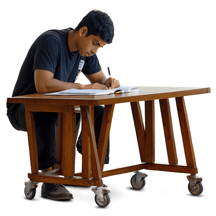 Student Studying for Exam PNG uxw