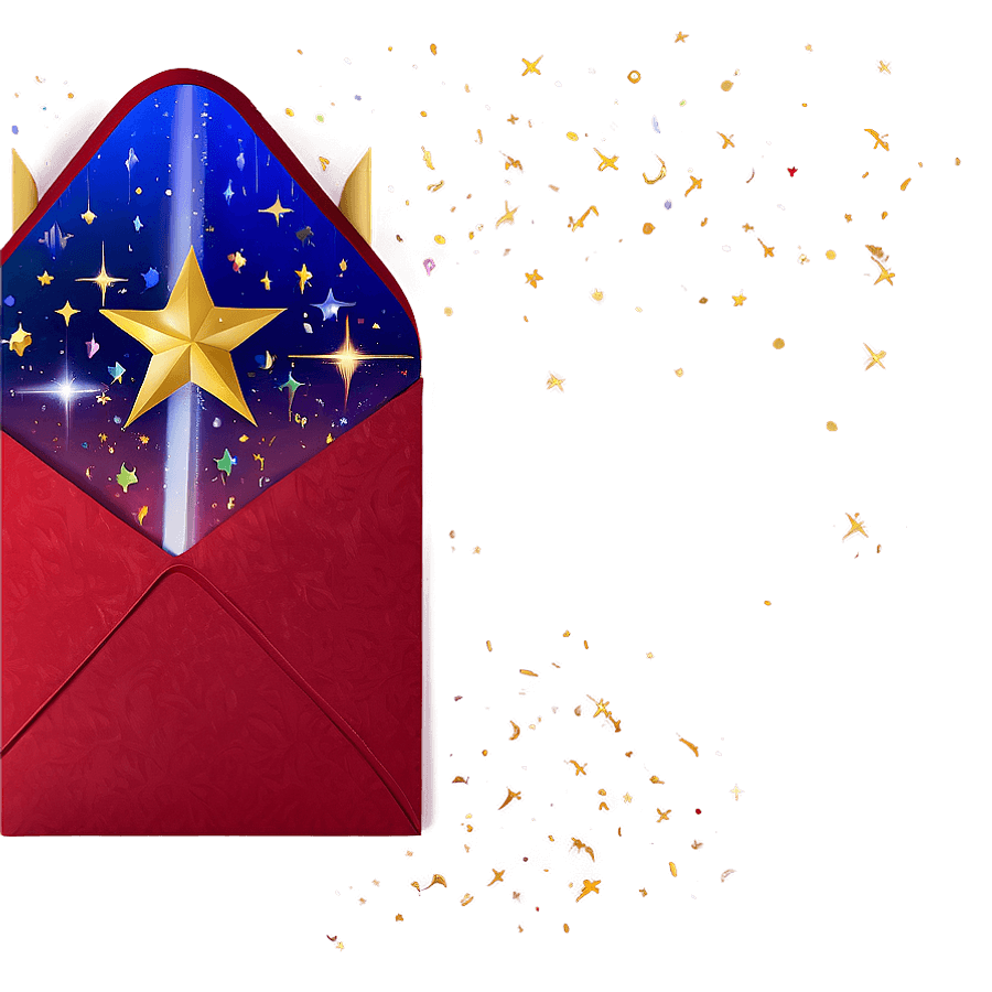 Red Envelope with Stars PNG qti