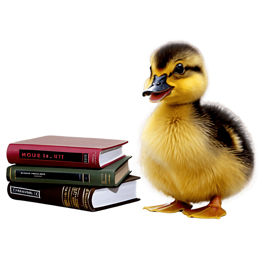 Duckling with Book PNG qka