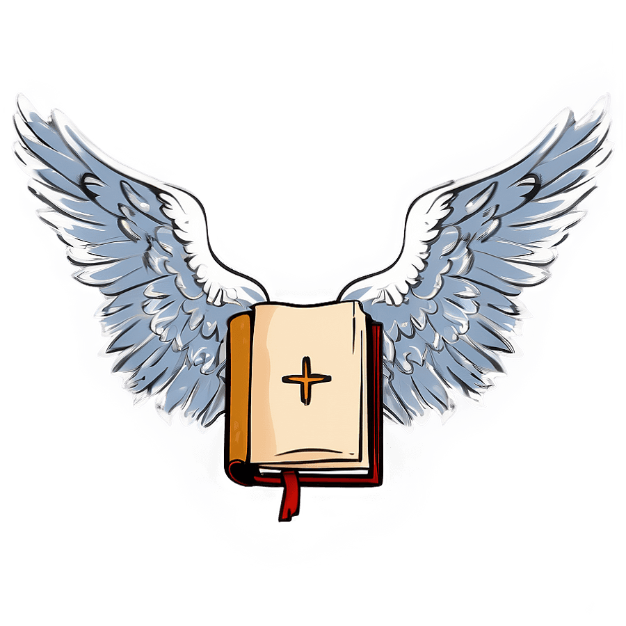 Holy Bible with Angel Wings PNG 06122024
