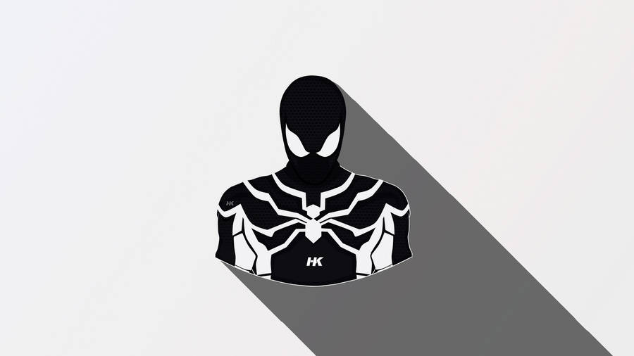 Trædind i skoene på Spiderman i hvid.
