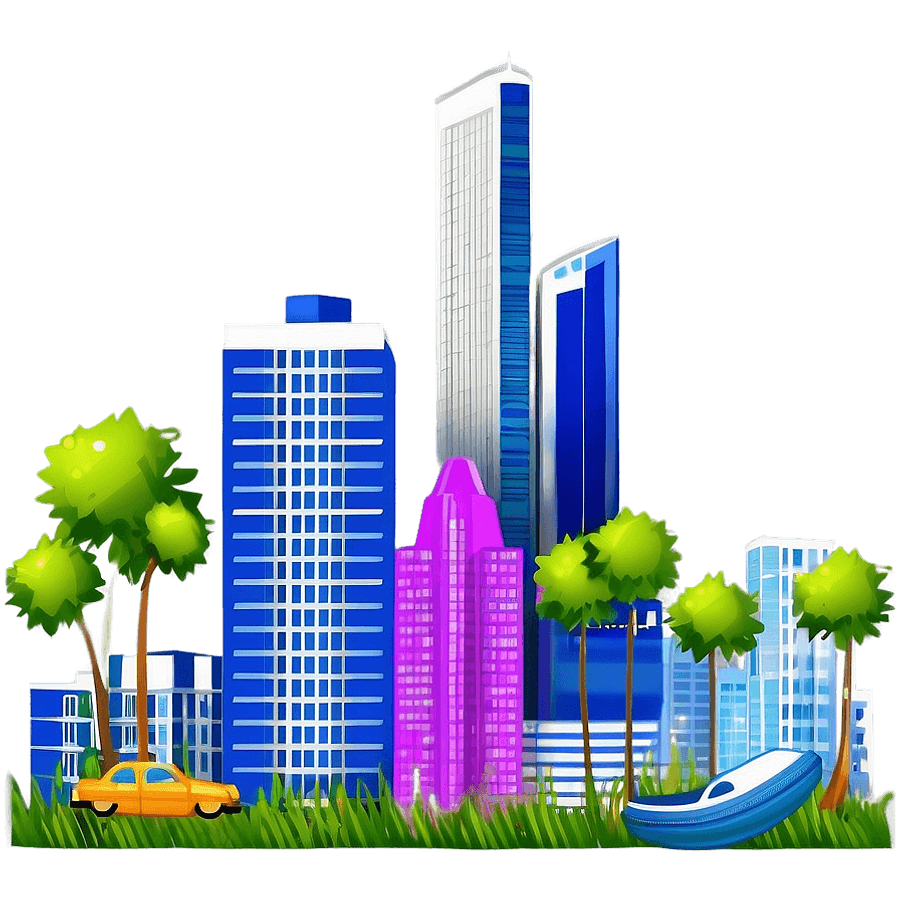 Houston Skyline in Summer PNG mgu15