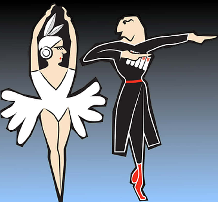 Stylized Ballet Dancers Illustration