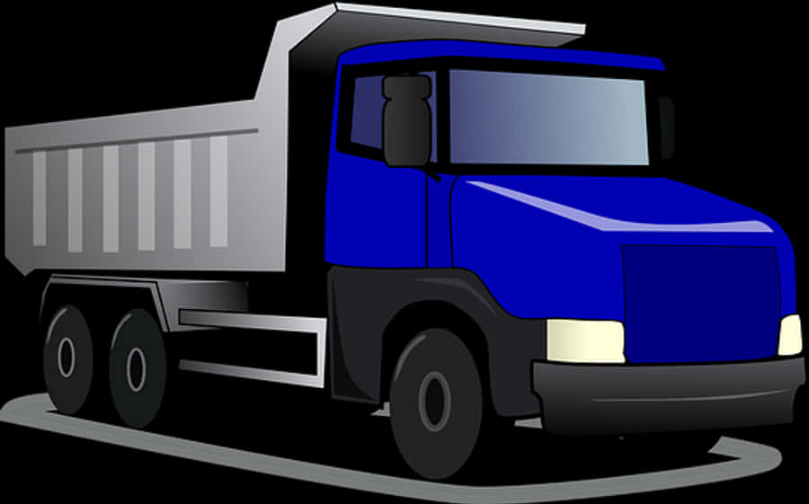 Blue Dump Truck Vector Illustration