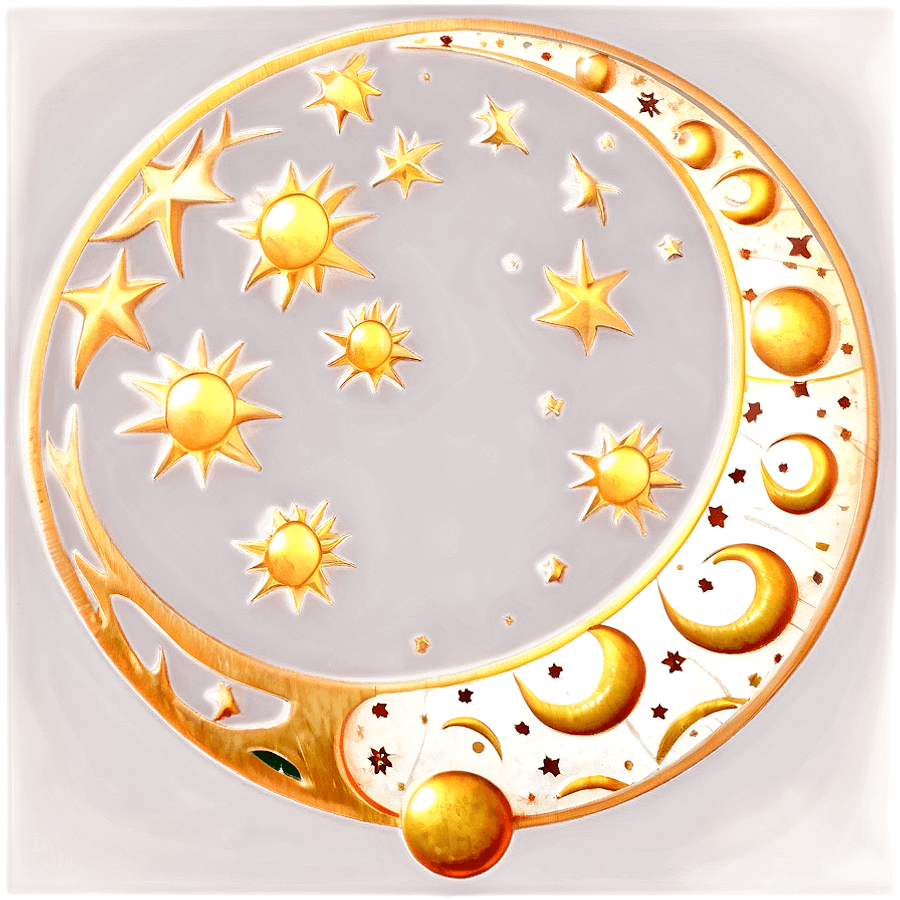 Vintage Sun and Moon Design PNG 06202024