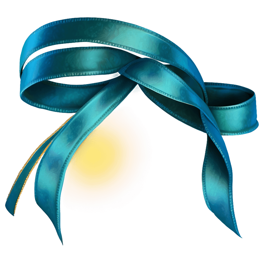 Twisted Teal Ribbon Design PNG 06282024