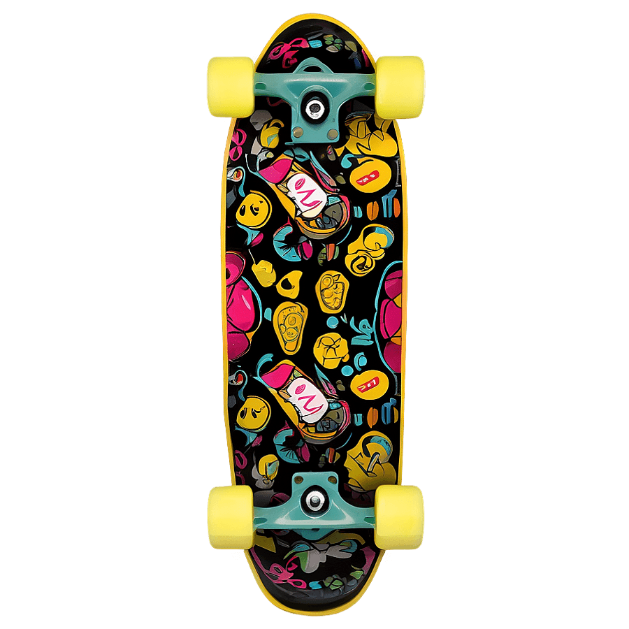 Vintage Skateboard Deck Style PNG 11