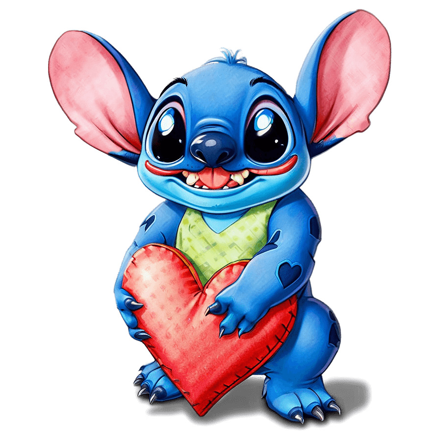 Stitch with Heart PNG jqe81
