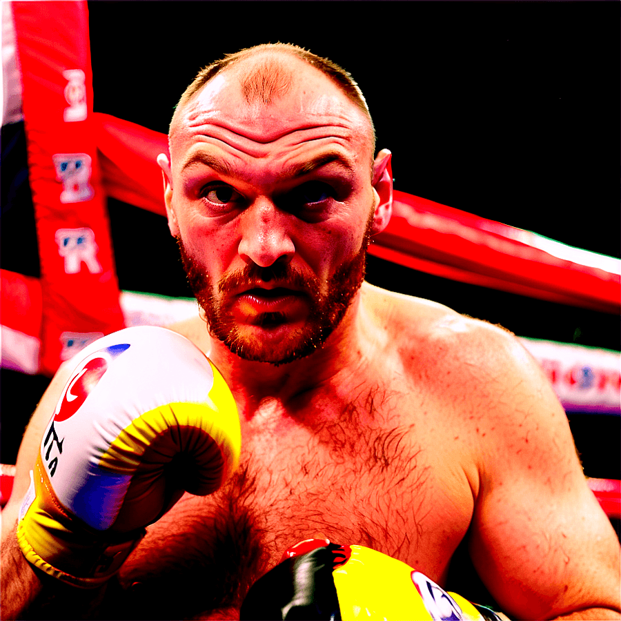 Tyson Fury Action Shot in Ring PNG 06232024