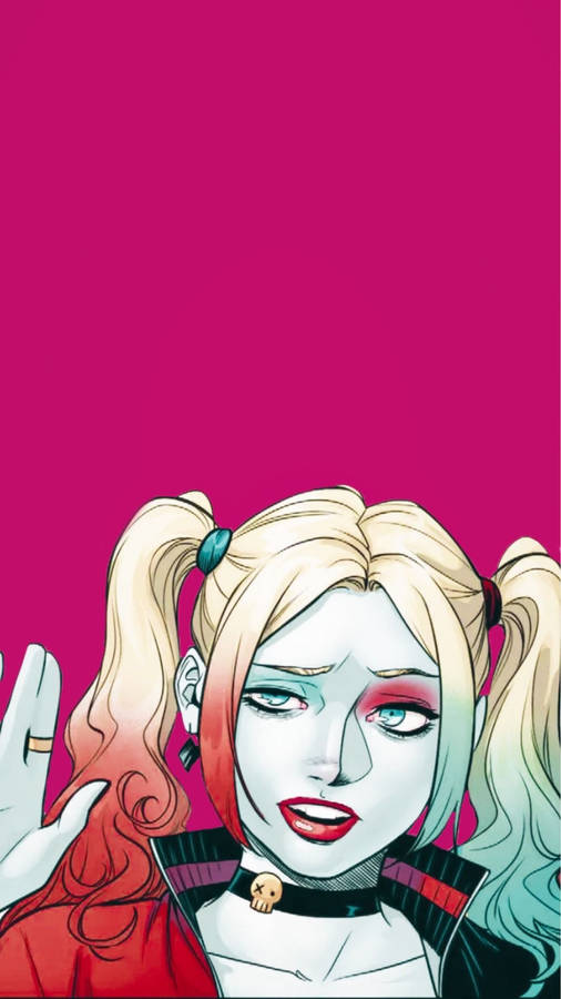 Download Harley Quinn Phone Hot Pink Wallpaper | Wallpapers.com