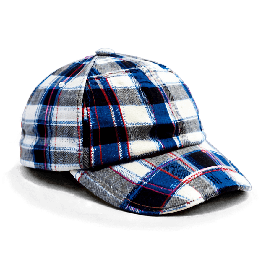 Plaid Dad Cap Graphic PNG eom55
