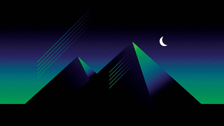 Retro Pyramide Synthwave Kunst 4K Tapet