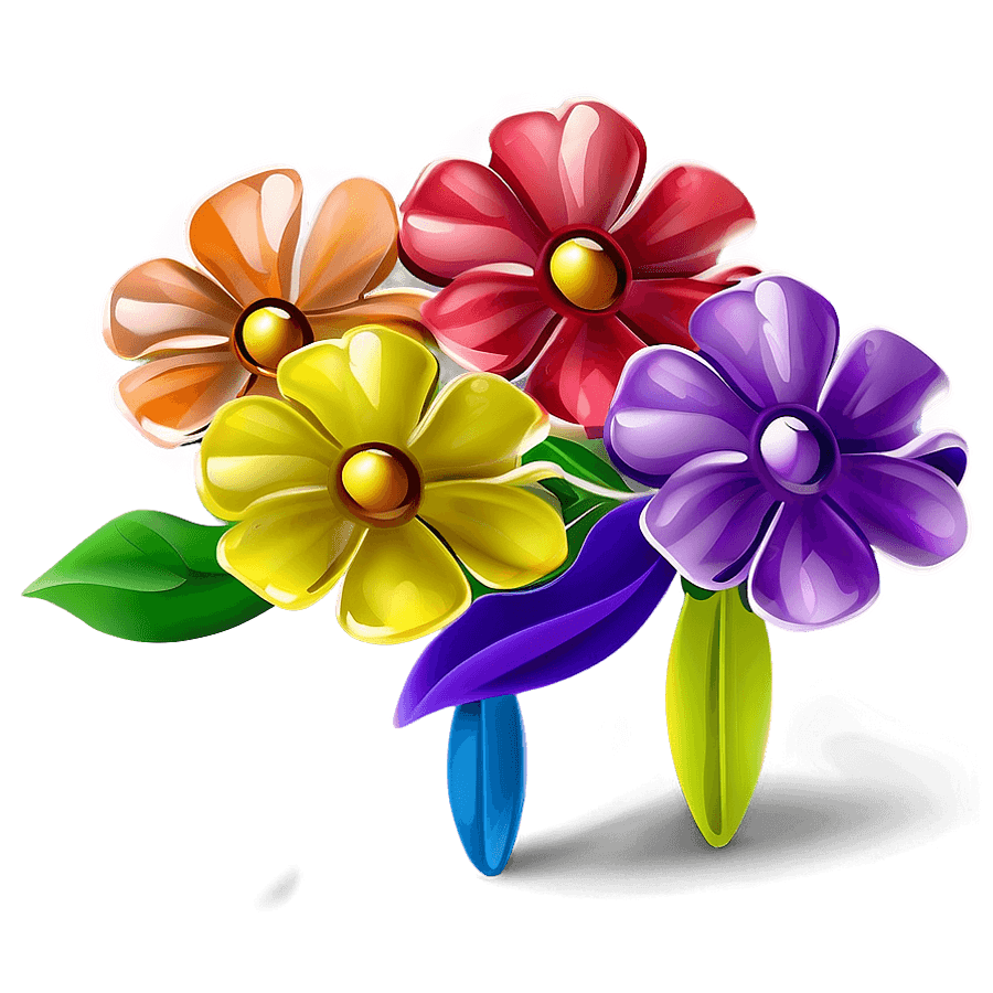 Colorful Cartoon Flower PNG 05252024