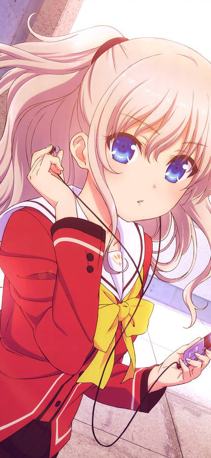 Download Hd Anime Phone Nao Tomori Wearing Earphones Wallpaper ...