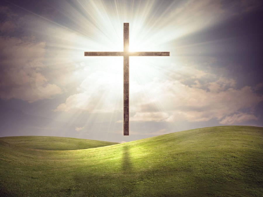 Download Hd Bright Floating Cross Wallpaper | Wallpapers.com