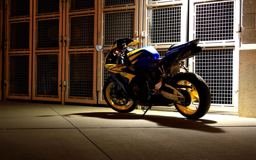 HD yellow blue motorcycle  wallpaper 
