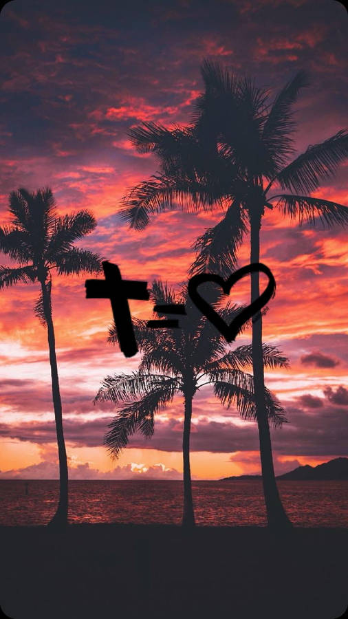 Download Heart And Cross I Love Jesus Iphone Wallpaper | Wallpapers.com
