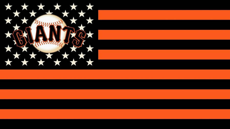 San Francisco Giants Logo Amerikanske Flag Wallpaper: