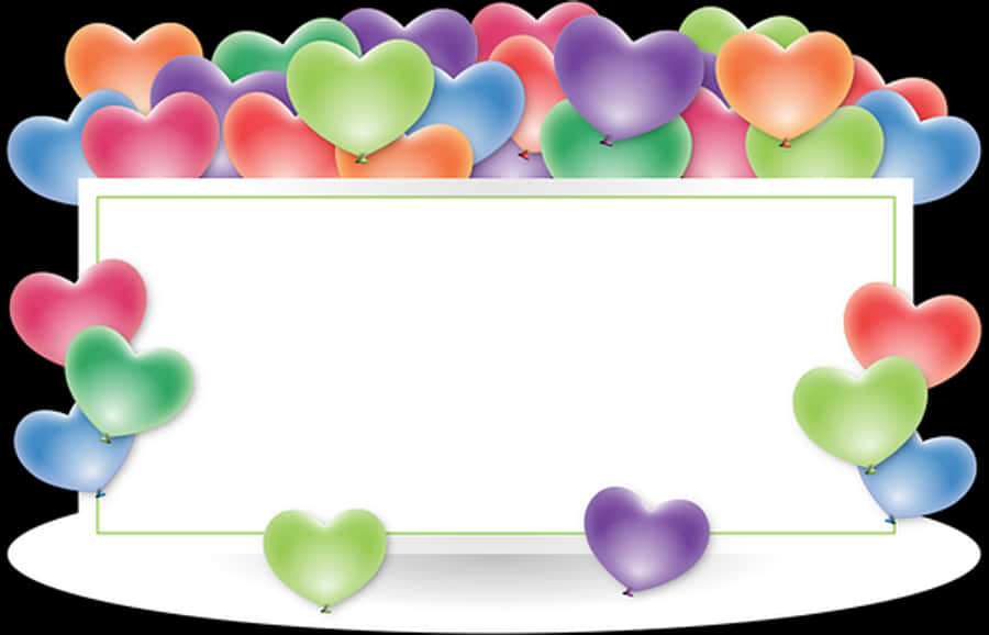 Colorful Heart Balloons Frame