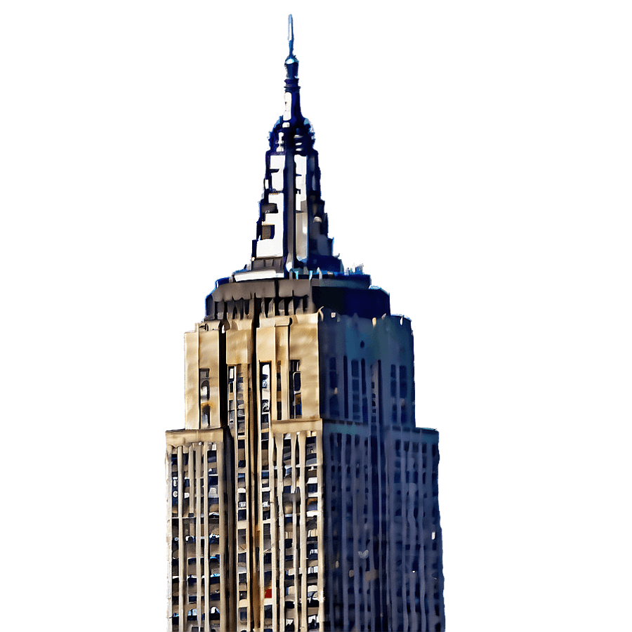 Empire State Building Spire Close-Up PNG 69