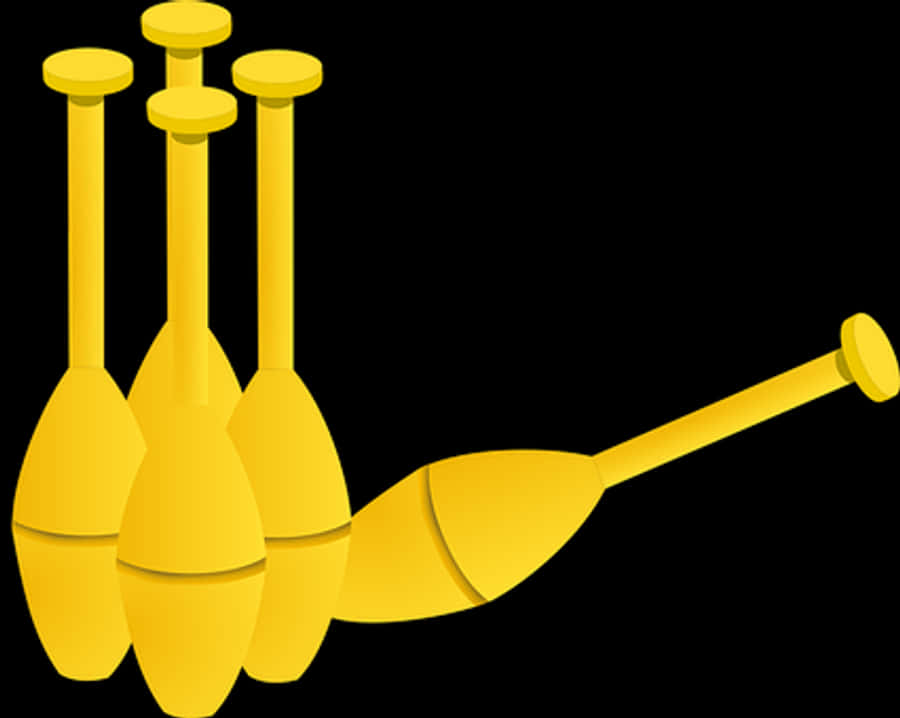 Golden Bowling Pinsand Ball