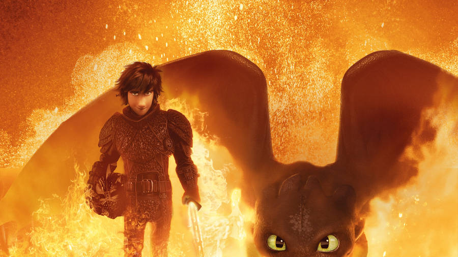 Hiccup And Toothless From How To Train Your Dragon Movie wallpaper
