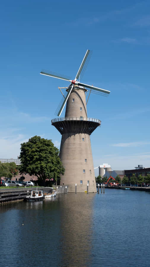 Schiedam Vindmølle Ved Vand