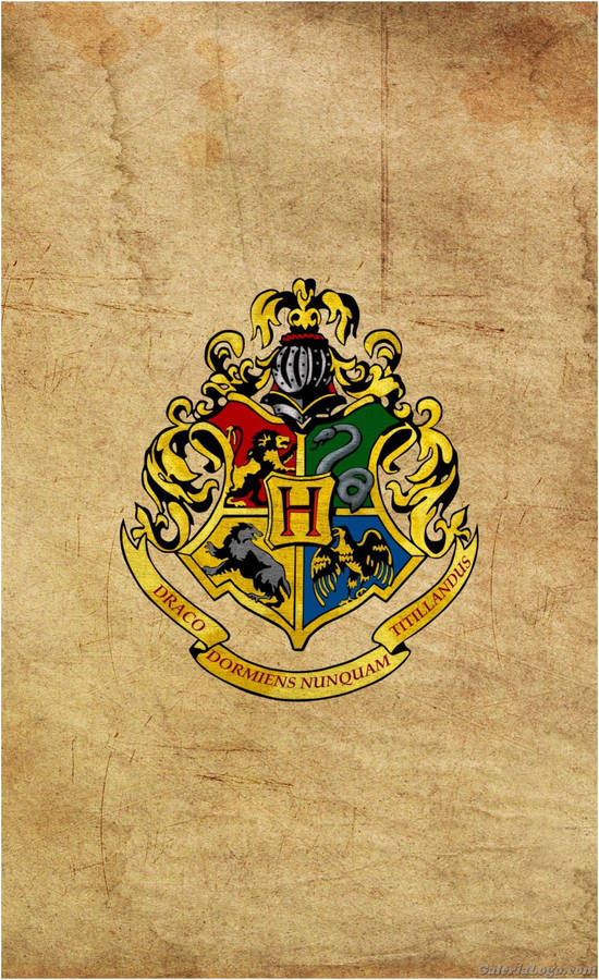 Download Hogwarts Crest Parchment Paper Wallpaper | Wallpapers.com