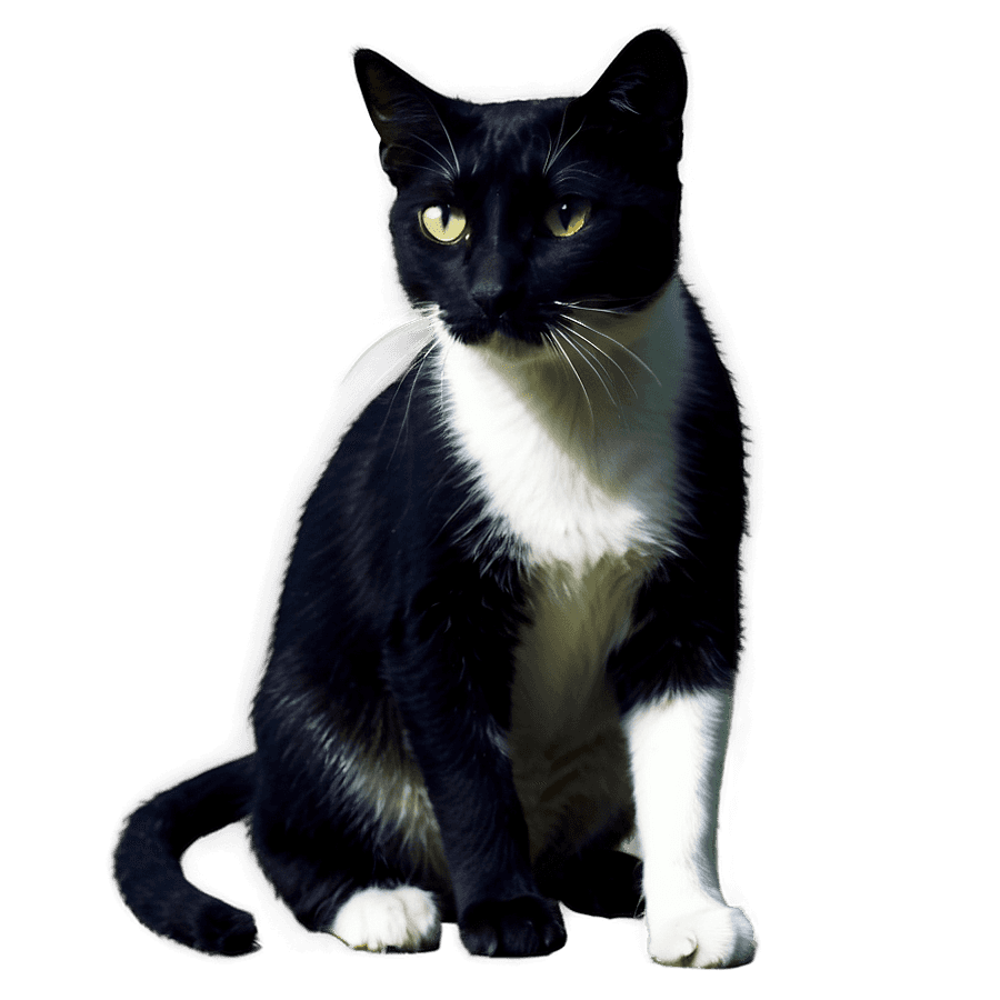 Fantasy Black and White Cat PNG 06252024
